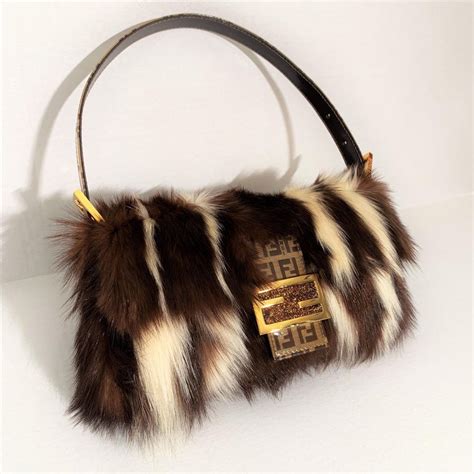 fendi faux fur baguette|genuine fendi baguette.